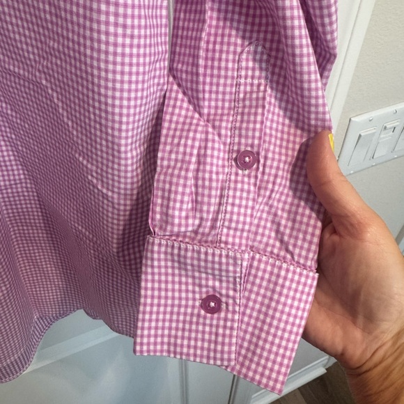 Camila Coelho Lavender/Pink Gingham Long Sleeve Button Down Shirt Dress Small - Picture 8 of 11